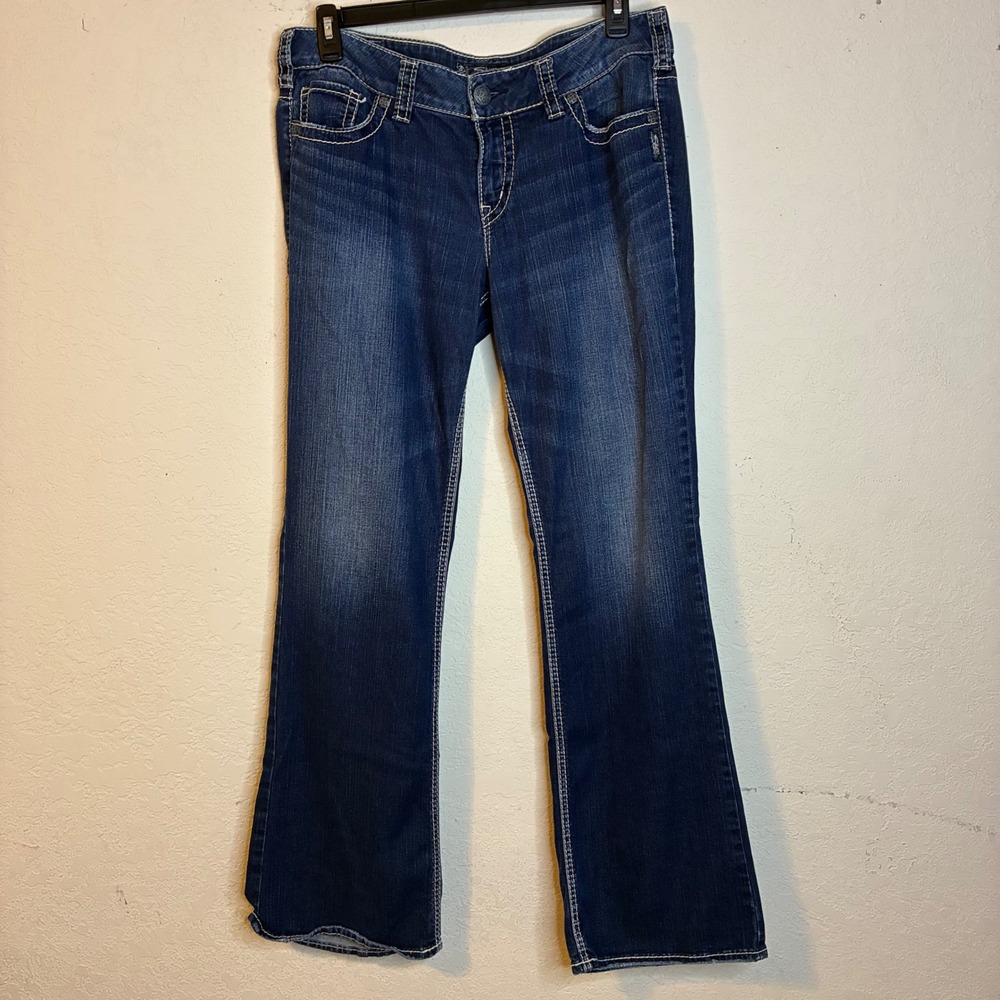 Silver Jeans Co Suki Mid Slim Boot Dark Wash Jeans 33x33 Fluid Denim L93606